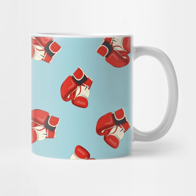 Red Boxing Gloves Pattern by okpinsArtDesign